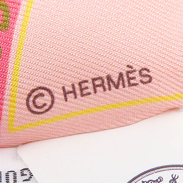エルメス HERMES ツイリー H064109S ローズプードル×コライユ×イエロー シルク スカーフ 【FUNNY ICE CREAM/ファニー アイスクリーム】