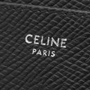 セリーヌ CELINE ジップ付きカードホルダー ブラック グレインカーフレザー カードケース シルバー金具 黒 コインケース フラグメントケース