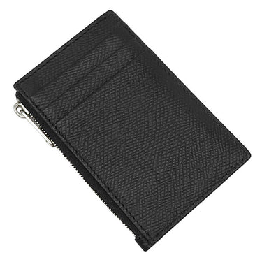 セリーヌ CELINE ジップ付きカードホルダー ブラック グレインカーフレザー カードケース シルバー金具 黒 コインケース フラグメントケース