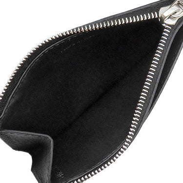 セリーヌ CELINE ジップ付きカードホルダー ブラック グレインカーフレザー カードケース シルバー金具 黒 コインケース フラグメントケース