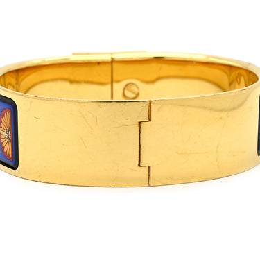 エルメス HERMES クリッククラック エマイユ GM ブルーXマルチカラー GP 七宝焼き ブレスレット ゴールド金具 ブルー 赤 青 金 バングル