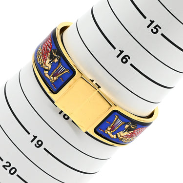エルメス HERMES クリッククラック エマイユ GM ブルーXマルチカラー GP 七宝焼き ブレスレット ゴールド金具 ブルー 赤 青 金 バングル