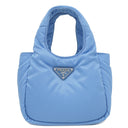 プラダ PRADA パデッド 1BA359 ブルー ナイロン レザー 2WAYバッグ シルバー金具 ハンドバッグ ショルダー