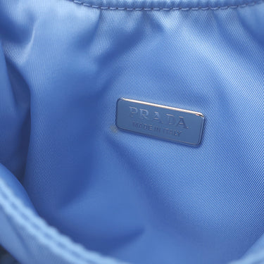 プラダ PRADA パデッド 1BA359 ブルー ナイロン レザー 2WAYバッグ シルバー金具 ハンドバッグ ショルダー