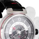 腕時計 ルイヴィトン LOUIS VUITTON タンブール グラフィット GMT Q1D30 自動巻き メンズ OH済 グレー アラビア バー