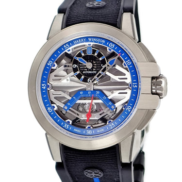 腕時計 ハリーウィンストン Harry Winston プロジェクト Z15 OCEASR42ZZ001 自動巻き メンズ OH済 ブルー シルバー レトログラード 限定