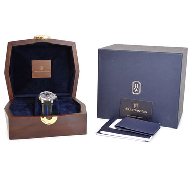 腕時計 ハリーウィンストン Harry Winston プロジェクト Z15 OCEASR42ZZ001 自動巻き メンズ OH済 ブルー シルバー レトログラード 限定