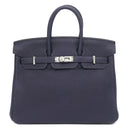 エルメス HERMES バーキン 25 ブルーニュイ トゴ ハンドバッグ シルバー金具 紺