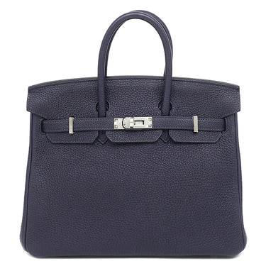 エルメス HERMES バーキン 25 ブルーニュイ トゴ ハンドバッグ シルバー金具 紺