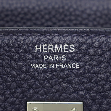 エルメス HERMES バーキン 25 ブルーニュイ トゴ ハンドバッグ シルバー金具 紺