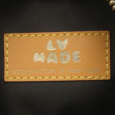 ルイヴィトン LOUIS VUITTON LVスクエアード ダブルフォンポーチ M81005 モノグラムストライプ レザー モノグラム ストライプキャンバス ショルダーバッグ ゴールド金具 NIGOコラボ