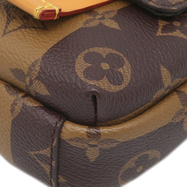 ルイヴィトン LOUIS VUITTON LVスクエアード ダブルフォンポーチ M81005 モノグラムストライプ レザー モノグラム ストライプキャンバス ショルダーバッグ ゴールド金具 NIGOコラボ