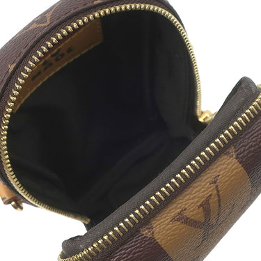 ルイヴィトン LOUIS VUITTON LVスクエアード ダブルフォンポーチ M81005 モノグラムストライプ レザー モノグラム ストライプキャンバス ショルダーバッグ ゴールド金具 NIGOコラボ