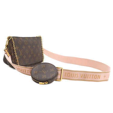 ルイヴィトン LOUIS VUITTON ミュルティ ポシェット アクセソワール M44840 ローズクレール モノグラムキャンバス ショルダーバッグ ゴールド金具