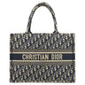 クリスチャン・ディオール Christian Dior ブックトート ミディアム M1296ZRIW_M828 ネイビー キャンバス トートバッグ オブリーク Book Tote 刺繍
