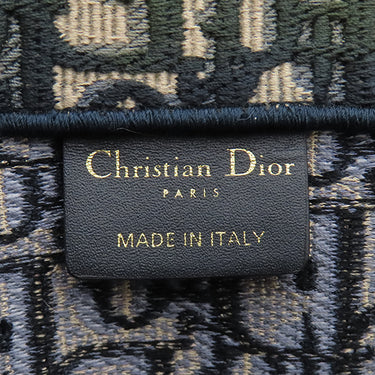 クリスチャン・ディオール Christian Dior ブックトート ミディアム M1296ZRIW_M828 ネイビー キャンバス トートバッグ オブリーク Book Tote 刺繍