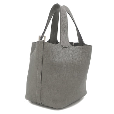 エルメス HERMES ピコタンロック 18 PM グリメイヤー トリヨンクレマンス ハンドバッグ シルバー金具 鍵欠品