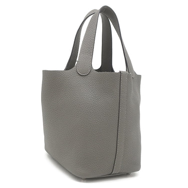 エルメス HERMES ピコタンロック 18 PM グリメイヤー トリヨンクレマンス ハンドバッグ シルバー金具 鍵欠品