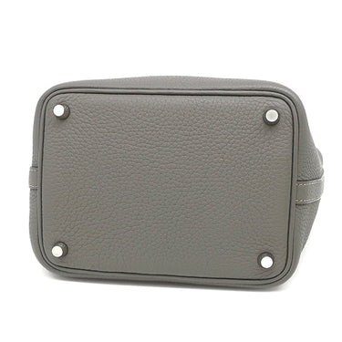 エルメス HERMES ピコタンロック 18 PM グリメイヤー トリヨンクレマンス ハンドバッグ シルバー金具 鍵欠品