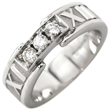 ティファニー Tiffany & Co アトラス 3Pダイヤ ホワイトゴールド K18WG ダイヤモンド リング 指輪 T&Co. 750 18K WG 8号