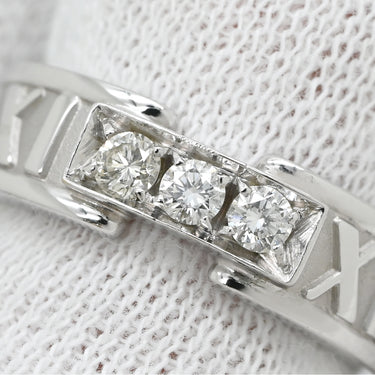 ティファニー Tiffany & Co アトラス 3Pダイヤ ホワイトゴールド K18WG ダイヤモンド リング 指輪 T&Co. 750 18K WG 8号