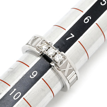 ティファニー Tiffany & Co アトラス 3Pダイヤ ホワイトゴールド K18WG ダイヤモンド リング 指輪 T&Co. 750 18K WG 8号