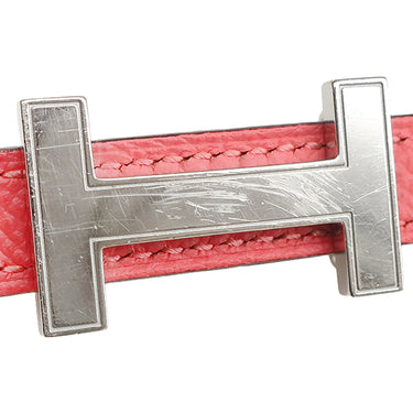 エルメス HERMES ミニ コンスタンスH オレンジ×ローズアザレ ヴォースイフト ヴォーエプソン ベルト Hバックル リバーシブル 拡張穴有り