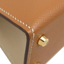 エルメス HERMES ミニケリードゥ 外縫い ヴェルソ ゴールド×トレンチ ヴォーエプソン 2WAYバッグ シャンパンゴールド金具 茶 ベージュ 【PO品】