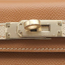 エルメス HERMES ミニケリードゥ 外縫い ヴェルソ ゴールド×トレンチ ヴォーエプソン 2WAYバッグ シャンパンゴールド金具 茶 ベージュ 【PO品】