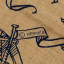 エルメス HERMES カレ140 カレジェアン H243374S キャラメル×マリン カシミヤ シルク ストール 【船乗りのタトゥー バンダナ】