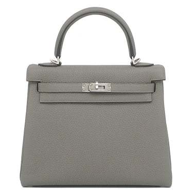 エルメス HERMES ケリー25 内縫い グリメイヤー トゴ 2WAYバッグ シルバー金具 新品 未使用 グレー