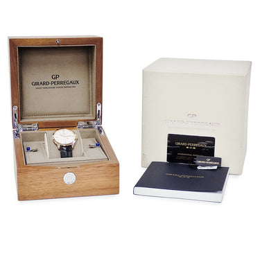 腕時計 ジラールペルゴ GIRARD PERREGAUX 1966 40mm 49555-52-132-BB60 自動巻き メンズ 新品同様 K18PG無垢 デイト オパール光沢シルバー