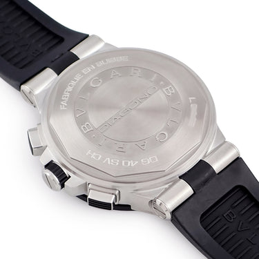 腕時計 ブルガリ BVLGARI ディアゴノ クロノグラフ DG40SVCH 自動巻き メンズ 純正ダイヤ ブラック デイト スモールセコンド