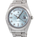 腕時計 ロレックス ROLEX デイデイト II 218206A ランダム番 自動巻き メンズ ランダム番 Pt950無垢 プラチナ 純正ダイヤ アイスブルー