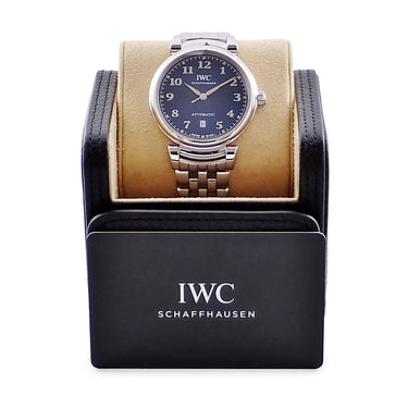 腕時計 IWC IWC ダ ヴィンチ オートマティック IW356605 自動巻き メンズ ブルー 青 サンレイ デイト アラビア