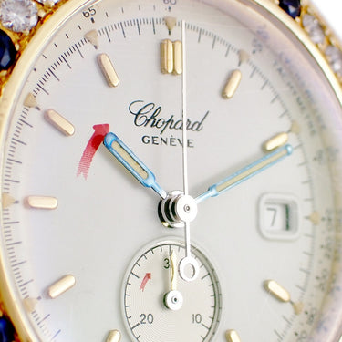 腕時計 ショパール CHOPARD ミッレミリア 13/8175 クオーツ レディース K18YG×SS コンビ 純正ダイヤ&サファイア デイト