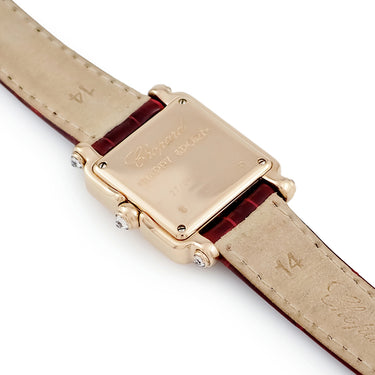 腕時計 ショパール CHOPARD ハッピースポーツ 27/6850-20/11 クオーツ レディース K18PG無垢 純正ダイヤ ホワイト シェル スクエア