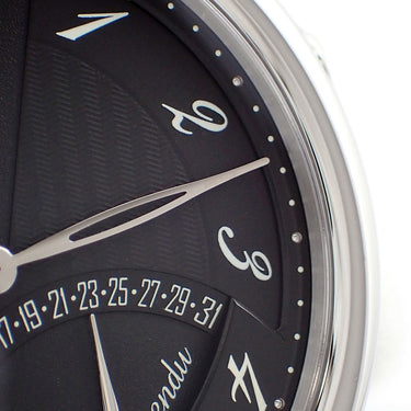 腕時計 エルメス HERMES アルソー タンシュスポンデュ AR8.910 自動巻き メンズ OH済 デイト レトログラード ブラック 黒