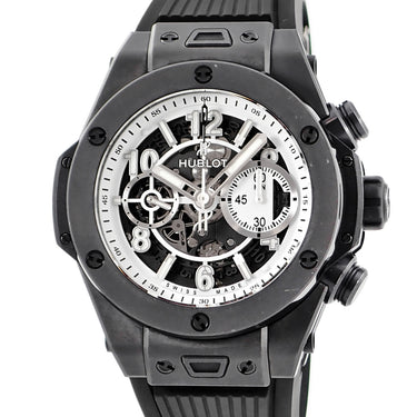 腕時計 ウブロ HUBLOT ビッグバン ウニコ ホワイト イン ブラック 411.CI.2010.LR.JPN16 自動巻き メンズ OH済 デイト 日本限定