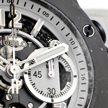 腕時計 ウブロ HUBLOT ビッグバン ウニコ ホワイト イン ブラック 411.CI.2010.LR.JPN16 自動巻き メンズ OH済 デイト 日本限定