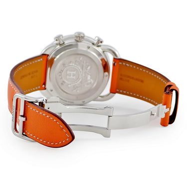 腕時計 エルメス HERMES アルソー クロノグラフ AR15.910 自動巻き メンズ シルバー スモールセコンド デイト アラビア