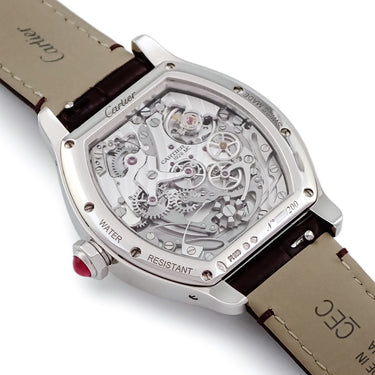 腕時計 カルティエ Cartier プリヴェ トーチュ WHTO0008 手巻き メンズ Pt950無垢 プラチナ モノプッシャー クロノグラフ 限定