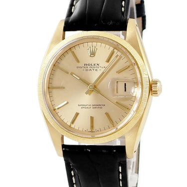 腕時計 ロレックス ROLEX オイスターパーペチュアル デイト 1507 自動巻き メンズ OH済 11番 K18YG無垢 アンティーク