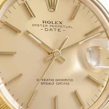腕時計 ロレックス ROLEX オイスターパーペチュアル デイト 1507 自動巻き メンズ OH済 11番 K18YG無垢 アンティーク