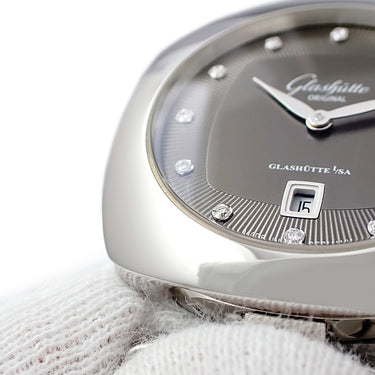 腕時計 グラスヒュッテ オリジナル GLASHUTTE ORIGINAL パボニーナ 1-03-01-06-12-14 クオーツ レディース 純正ダイヤ グレー デイト