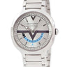 腕時計 ルイヴィトン LOUIS VUITTON ヴォヤジャー GMT Q7D311 自動巻き メンズ シルバー サンレイ 水色 バー シースルーバック