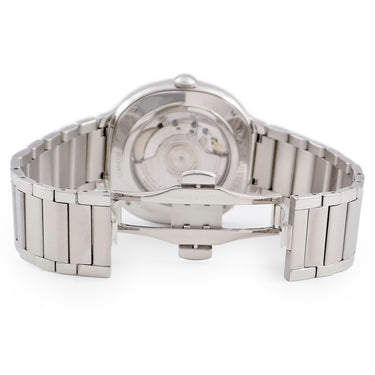 腕時計 ルイヴィトン LOUIS VUITTON ヴォヤジャー GMT Q7D311 自動巻き メンズ シルバー サンレイ 水色 バー シースルーバック