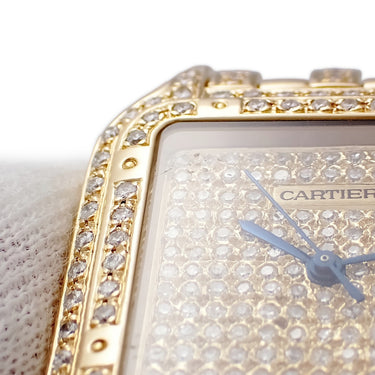 腕時計 カルティエ Cartier パンテール クラシック & フィガロ LM W25014B9 クオーツ メンズ レディース K18YG無垢 ダイヤ デイト