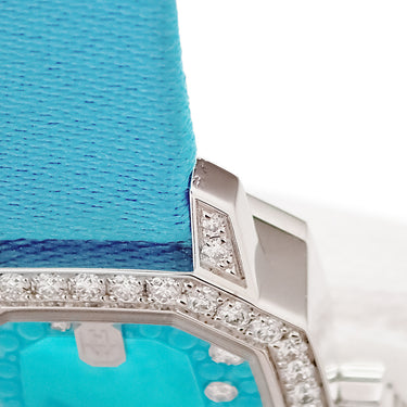 腕時計 ハリーウィンストン Harry Winston エメラルド EMEQHM18WW014 クオーツ レディース K18WG無垢 純正ダイヤ ターコイズカラー シェル