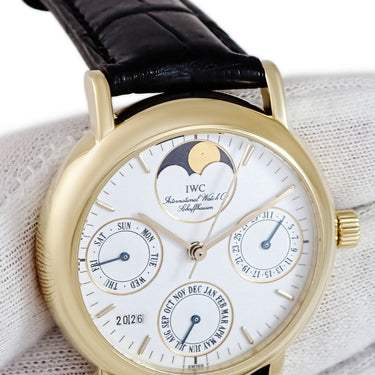 腕時計 IWC IWC ポートフィノ パーペチュアルカレンダー IW3541 自動巻き メンズ K18YG無垢 ムーンフェイズ ホワイト 白
